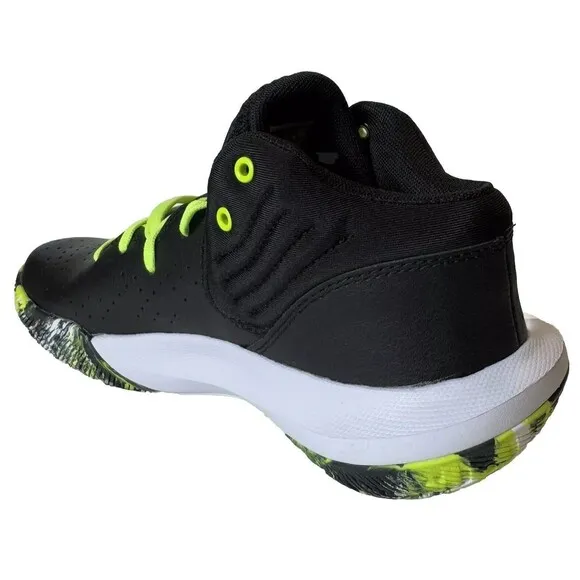 Under Armour Youth Size 6.5Y Jet  21 Black/White/Lime Surge 3024794-009 Shoes