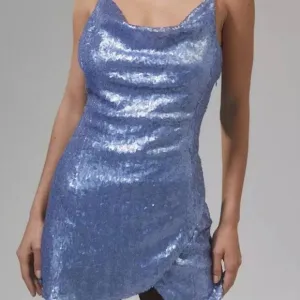 Urban Outfitters A List Blue Sequin Neck Mini Dress Sizes Avail XS &amp; Small