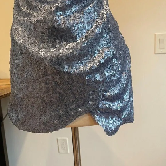 Urban Outfitters A List Blue Sequin Neck Mini Dress Sizes Avail XS &amp; Small
