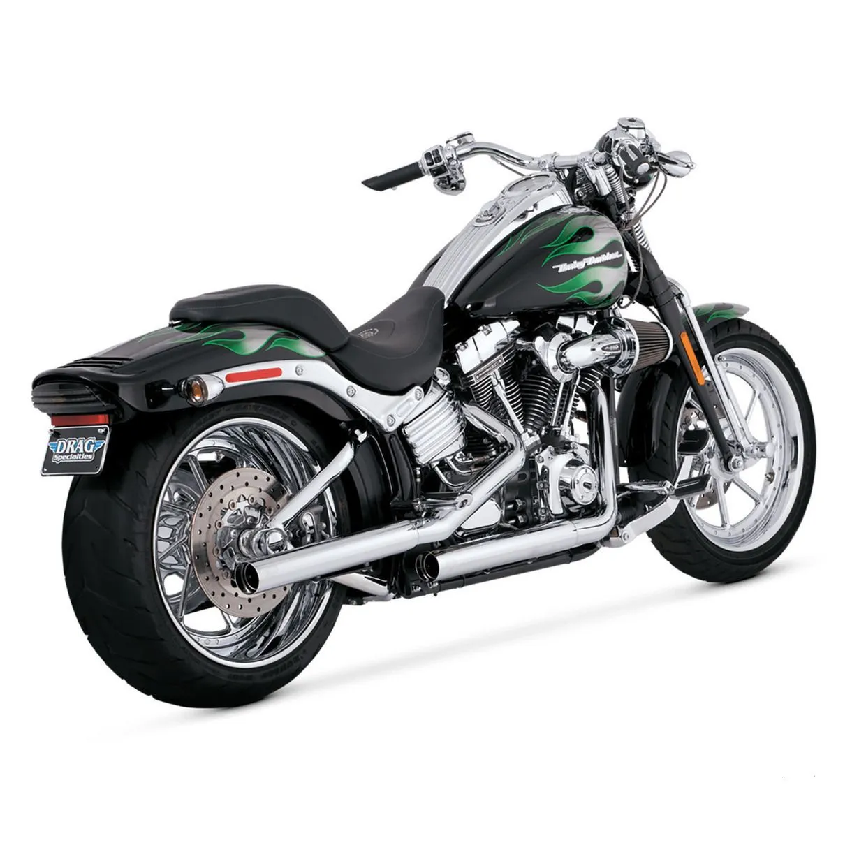 V16831 CHROME STRAIGHTSHOTS SLIP-ON MUFFLERS FOR HARLEY SOFTAIL