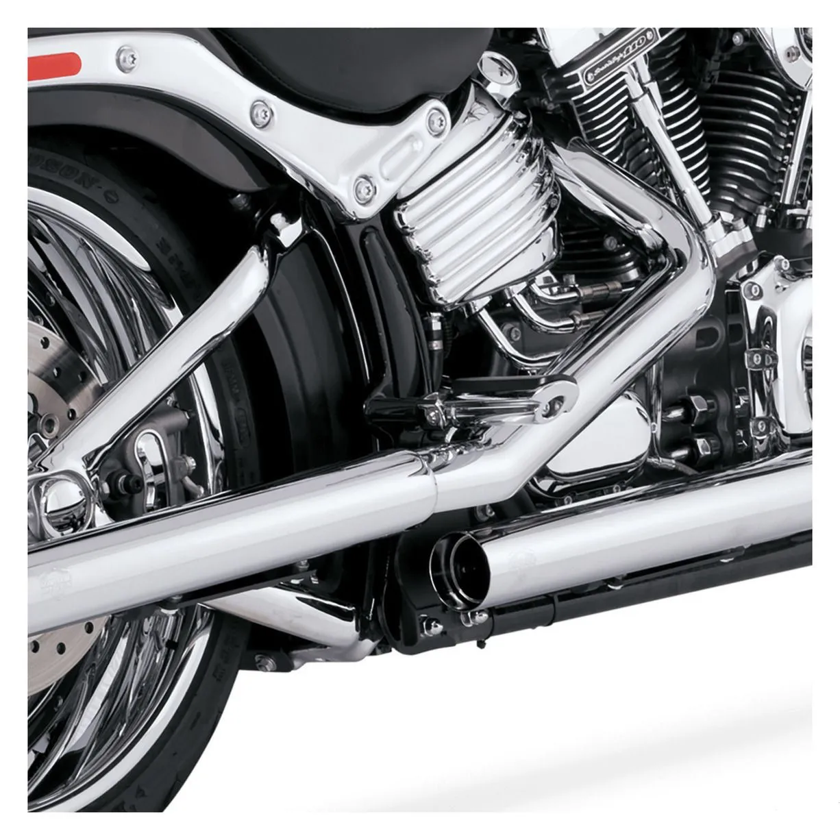 V16831 CHROME STRAIGHTSHOTS SLIP-ON MUFFLERS FOR HARLEY SOFTAIL