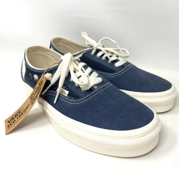 Vans Authentic Low Top Shoes Women's Size Skate Blue White Canvas VN0A5KRD8CP