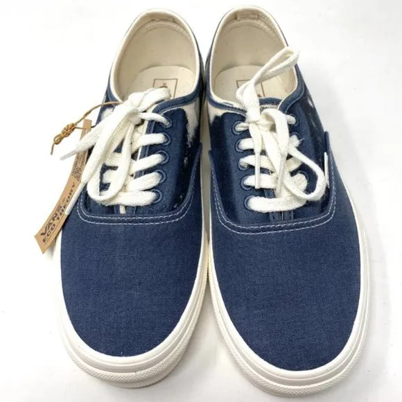 Vans Authentic Low Top Shoes Women's Size Skate Blue White Canvas VN0A5KRD8CP