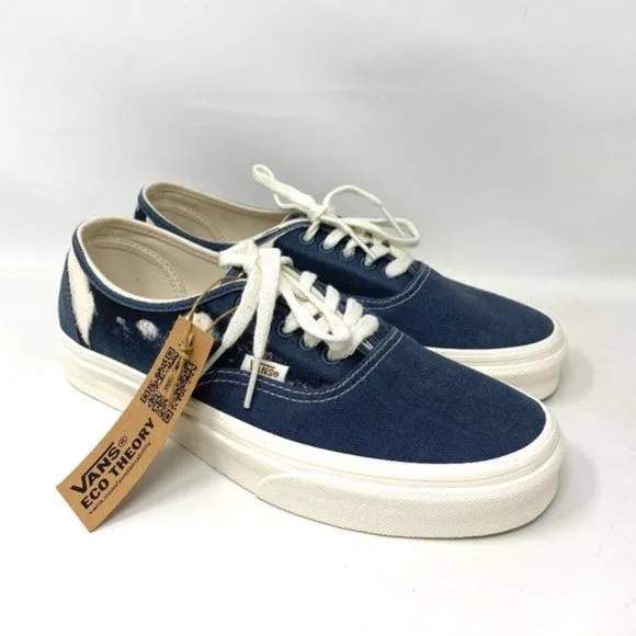 Vans Authentic Low Top Shoes Women's Size Skate Blue White Canvas VN0A5KRD8CP