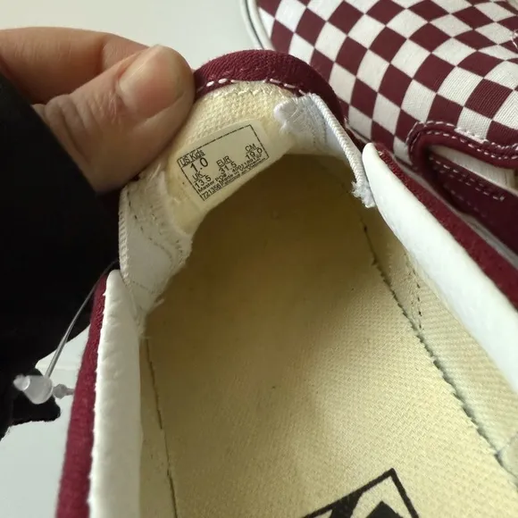 Vans classic checkboard slip ons nwot kids 1