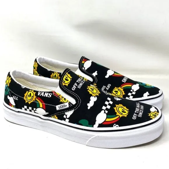 VANS Classic Slip On For Men Sneakers Yellow Black Canvas Low Shoes VN0A7VCF936
