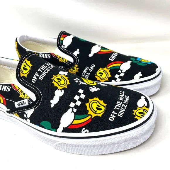 VANS Classic Slip On For Men Sneakers Yellow Black Canvas Low Shoes VN0A7VCF936