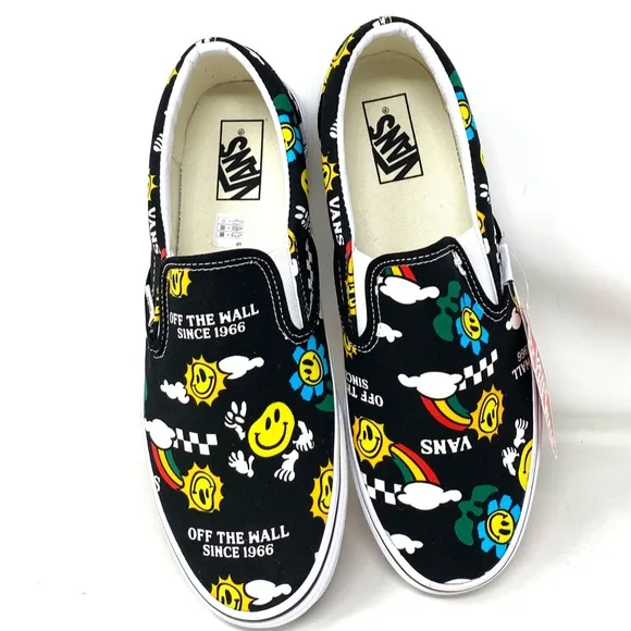 VANS Classic Slip On For Men Sneakers Yellow Black Canvas Low Shoes VN0A7VCF936