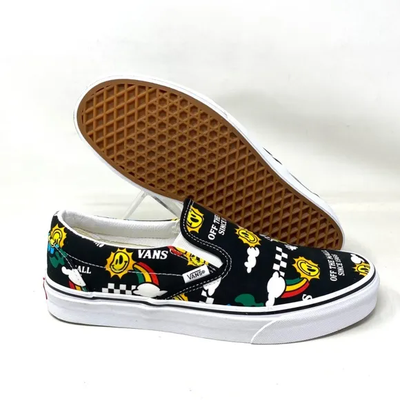 VANS Classic Slip On For Men Sneakers Yellow Black Canvas Low Shoes VN0A7VCF936