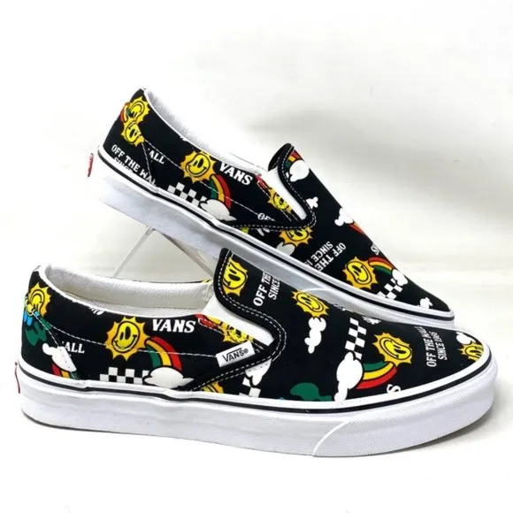 VANS Classic Slip On For Men Sneakers Yellow Black Canvas Low Shoes VN0A7VCF936