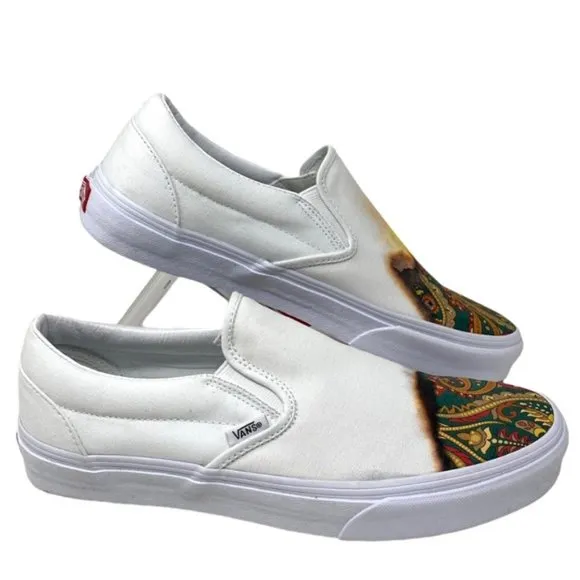 VANS Classic Slip On Shoes Low Top White Men’s Canvas Sneakers Skate VN000XG8AZQ