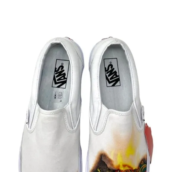 VANS Classic Slip On Shoes Low Top White Men’s Canvas Sneakers Skate VN000XG8AZQ