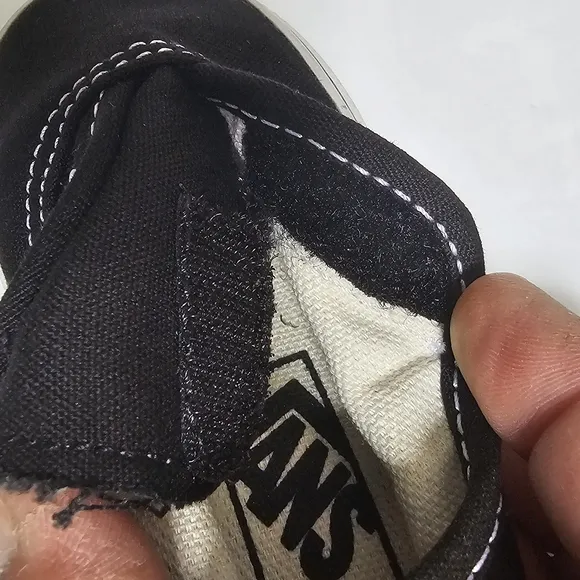 VANS Era &quot;Check iFoxing&quot; (Black) Slip on Velvro Toddler Shoes Size 4.5   4004