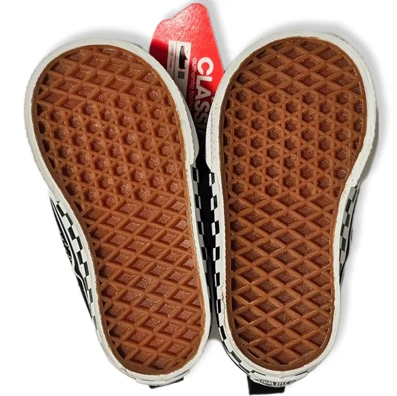 VANS Era &quot;Check iFoxing&quot; (Black) Slip on Velvro Toddler Shoes Size 4.5   4004