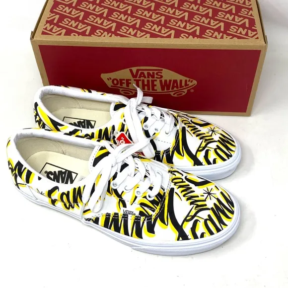 VANS Era Family Shoes Yellow White Canvas Sneakers Low Men Size Custom ALSU01260