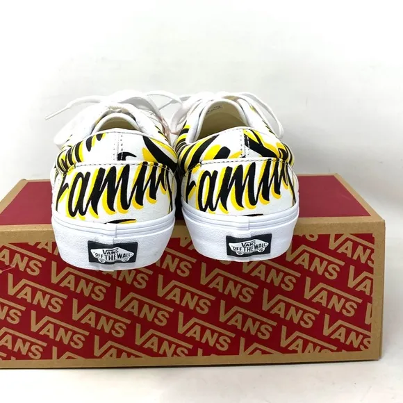 VANS Era Family Shoes Yellow White Canvas Sneakers Low Men Size Custom ALSU01260