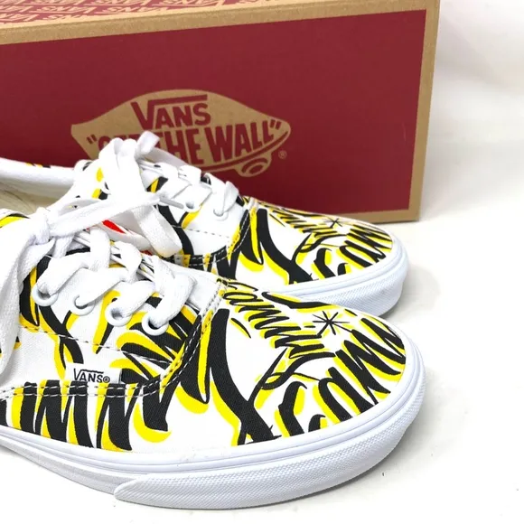 VANS Era Family Shoes Yellow White Canvas Sneakers Low Men Size Custom ALSU01260