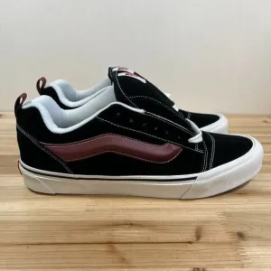 Vans Knu Skool casual skate shoes fat tongue Mens 12 Black Maroon NEW