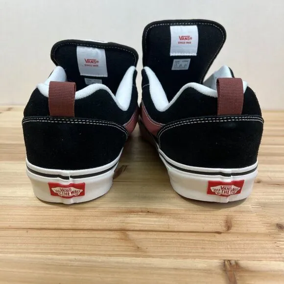 Vans Knu Skool casual skate shoes fat tongue Mens 12 Black Maroon NEW