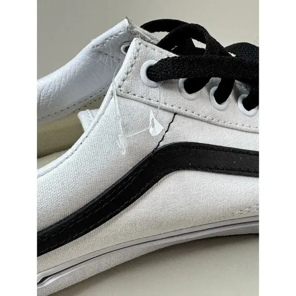 Vans Men’s Old Skool Shoe Size 8.5 White Black New w/o Box Skate Outdoor Custom