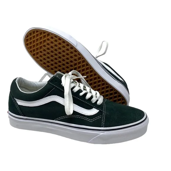 VANS Old Skool Green Suede Canvas Shoe Skate Low Sneakers Men's Size ALSU01651