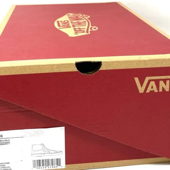 VANS Sk8-Hi Blue Multicolor Women's Suede Canvas Shoes Sneakers Size VN0A7Q5NBER
