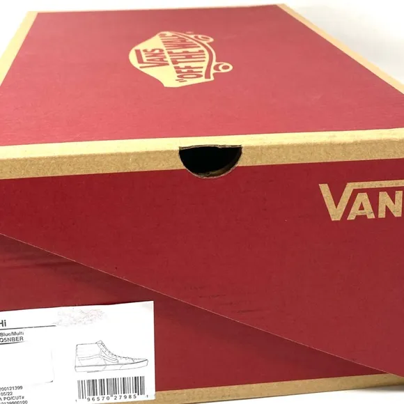 VANS Sk8-Hi Blue Multicolor Women's Suede Canvas Shoes Sneakers Size VN0A7Q5NBER