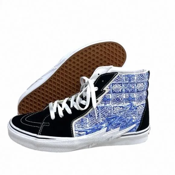 VANS Sk8-Hi Bolt Shoes Men's Black Blue Suede VN0A5JIVBLK Skate Sneakers Canvas