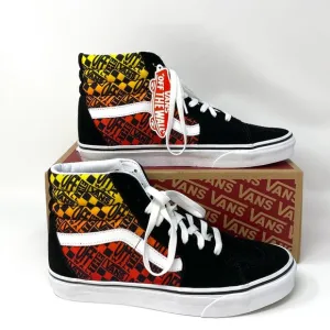 VANS Sk8-HI Logo Flame Suede Canvas Black Skate Shoes Women's Size VN0A4U3C2N5