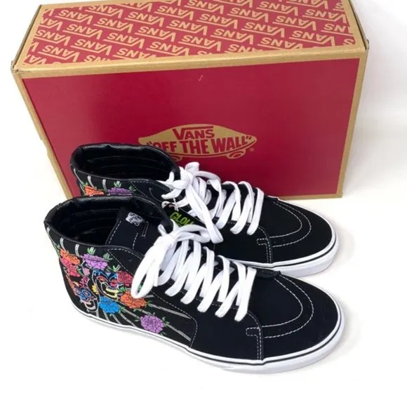 VANS Sk8-Hi Shoes Men Size Suede Canvas Black Skateboarding High Top VN0A7Q5NBMW