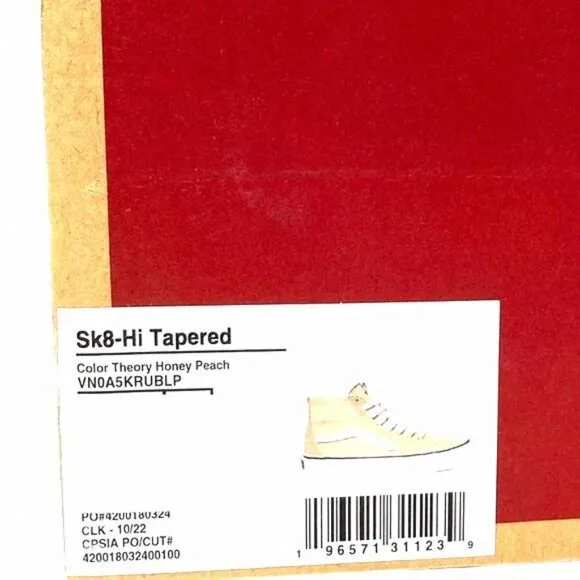 VANS Sk8-Hi Tapered Shoes Women's Suede Peach VN0A5KRUBLP Skate Sneakers Canvas