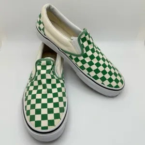 Vans Slip On Checker Green Size Men’s 9.0  Women’s 10.5 Unisex NWOT