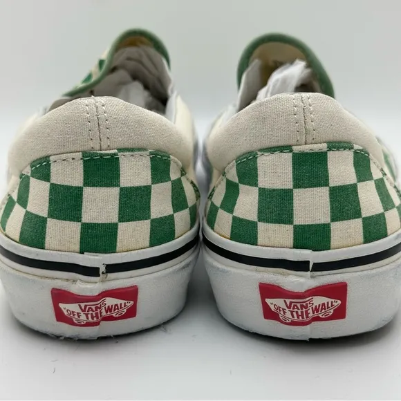 Vans Slip On Checker Green Size Men’s 9.0  Women’s 10.5 Unisex NWOT