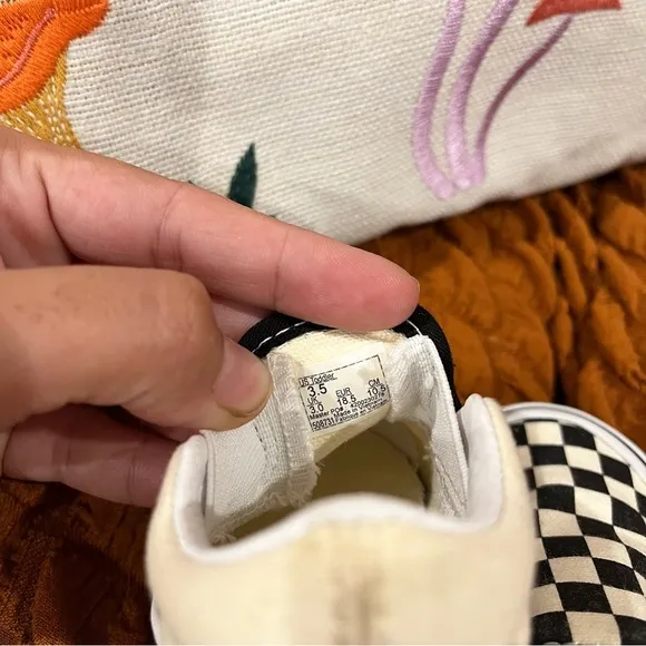 Vans Toddler Classic checkerboard black and white slip-on shoes Size 3.5