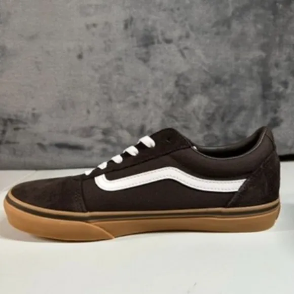 Vans Ward Low-Top Skate Sneakers Brown Gum Sole Casual Shoes Kids Size‎ 7