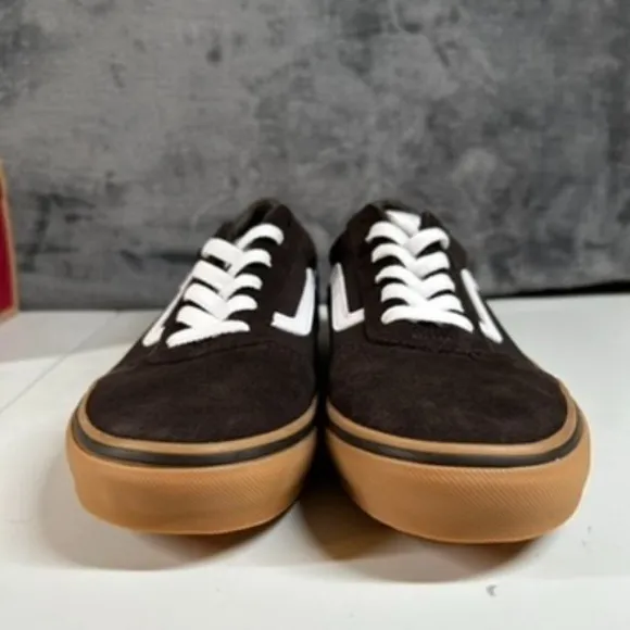 Vans Ward Low-Top Skate Sneakers Brown Gum Sole Casual Shoes Kids Size‎ 7