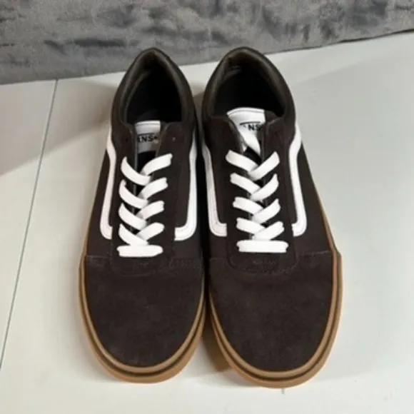 Vans Ward Low-Top Skate Sneakers Brown Gum Sole Casual Shoes Kids Size‎ 7