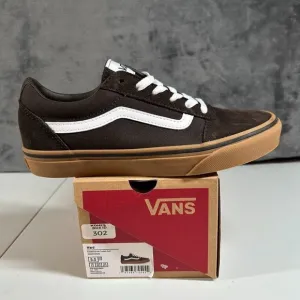 Vans Ward Low-Top Skate Sneakers Brown Gum Sole Casual Shoes Kids Size‎ 7