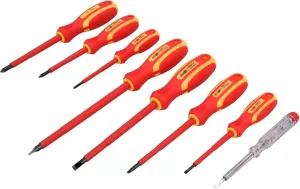 VDE Screwdriver Electricians Set   Tester 1000v Fully Insulated Magnetic 8PC