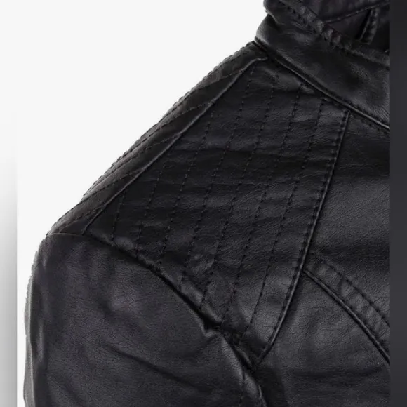Vero Moda Favodona Faux Leather Moto Jacket Full Zip Casual Size Medium