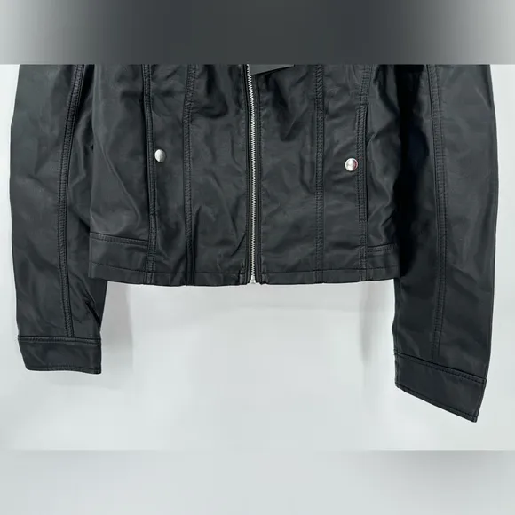 Vero Moda Favodona Faux Leather Moto Jacket Full Zip Casual Size Medium