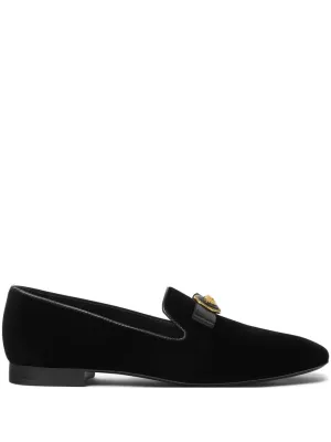 Versace Gianni Ribbon velvet slippers