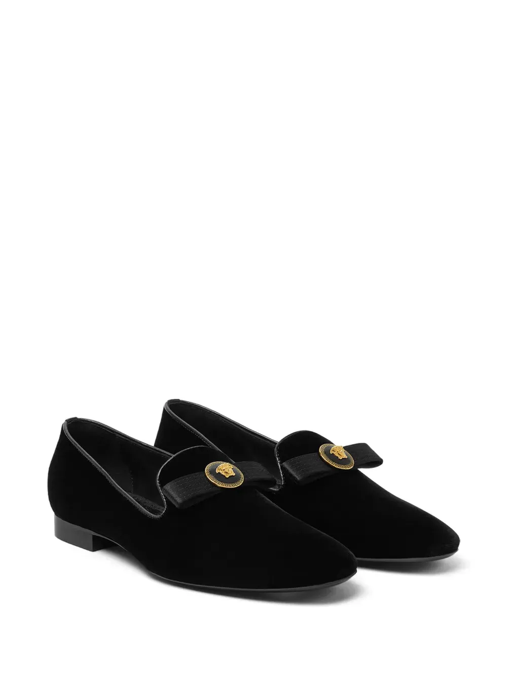 Versace Gianni Ribbon velvet slippers