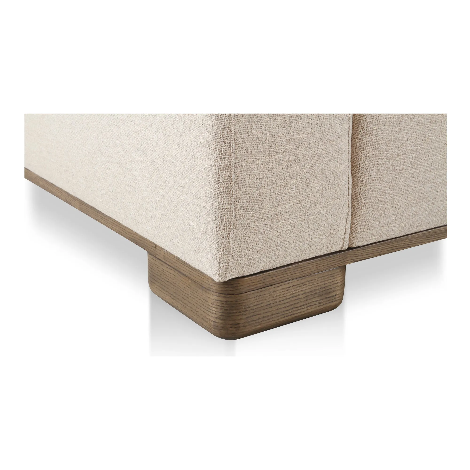 Versatile Oak Veneer L-Shaped Modular Sofa System