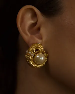 Vintage Capricorn Button Clip Ons