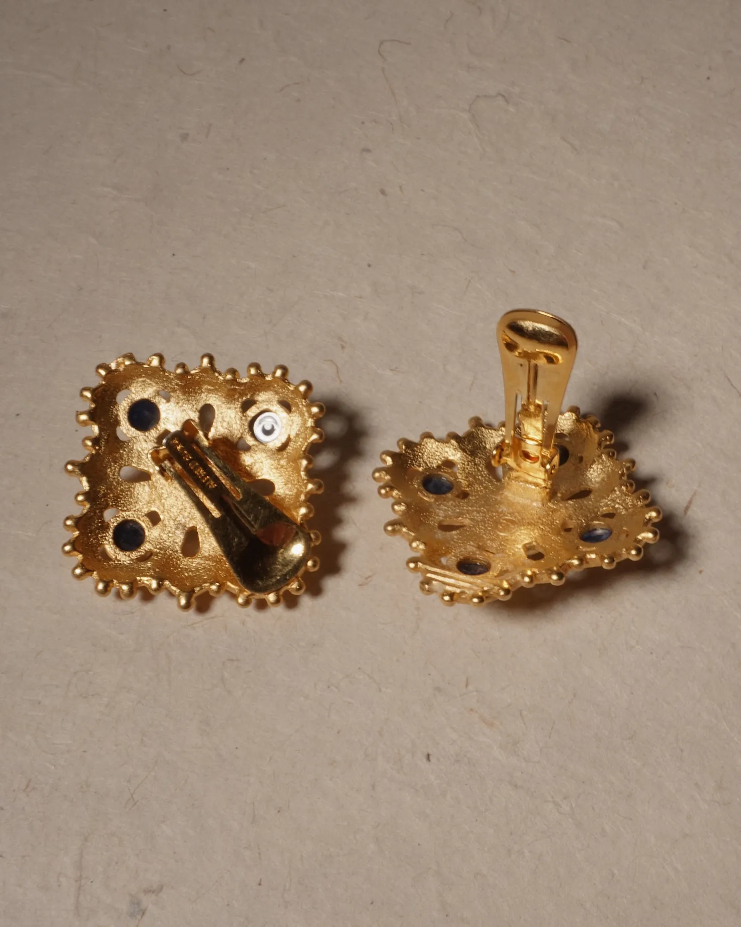 Vintage Etruscan Button Clip Ons