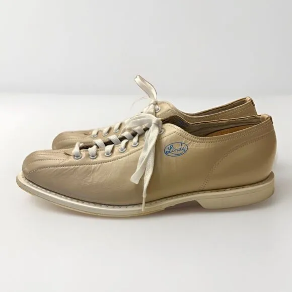 Vintage Linds Women’s Tan Leather Bowling Shoes – Size 10.5 D