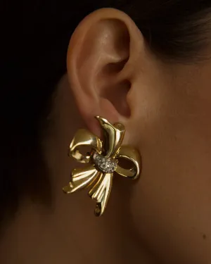 Vintage Pavé Bow Clip Ons