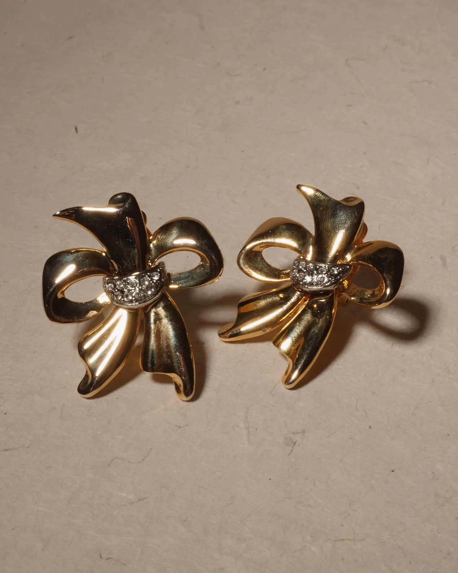 Vintage Pavé Bow Clip Ons