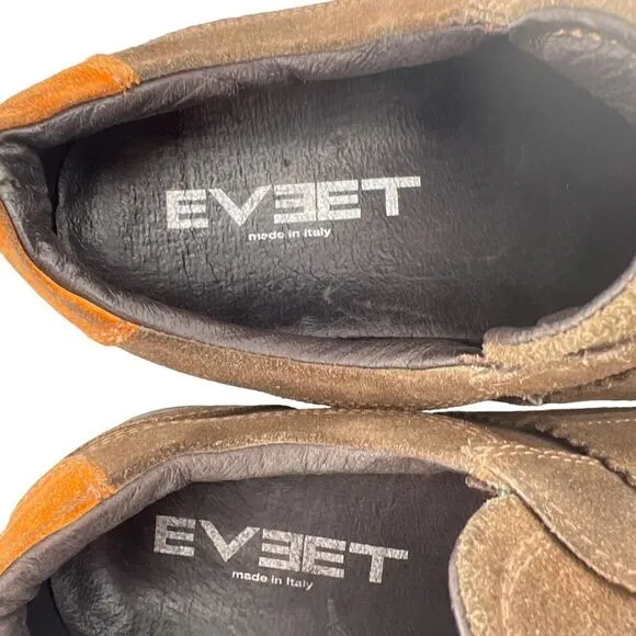 Vintage Pre-owned EVEET Men Brown Suede Italy Designer Dress Shoes EU 42